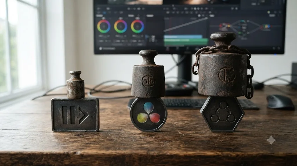Illustration of per-page playback cost differences between Edit, Color, and Fusion in DaVinci Resolve