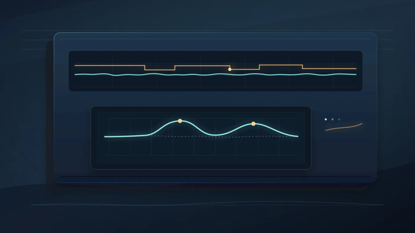 Illustration of room tone, EQ, and volume automation shaping a sound effect in DaVinci Resolve
